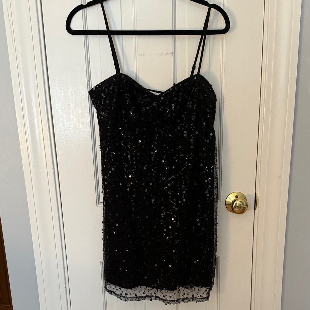 American Eagle Outfitters Black Sequin Mini Dress
